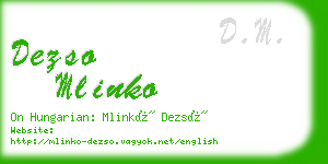 dezso mlinko business card